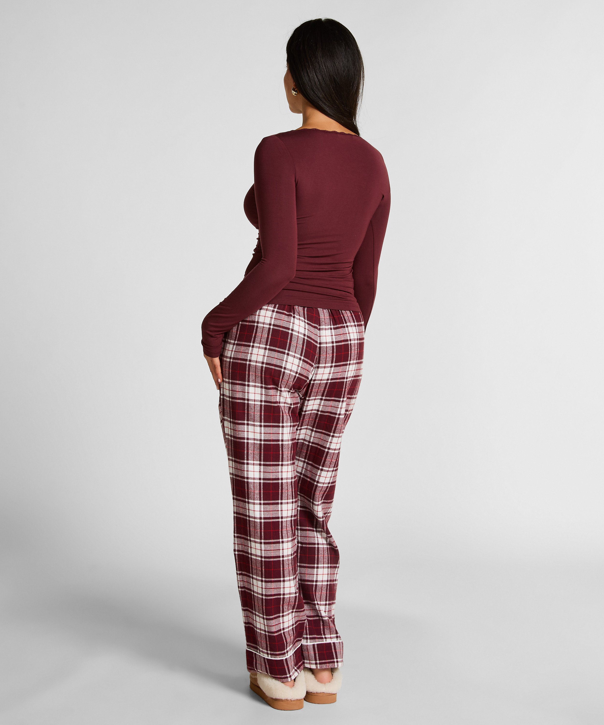 Petite pyjamabroek Flanel, Paars, main