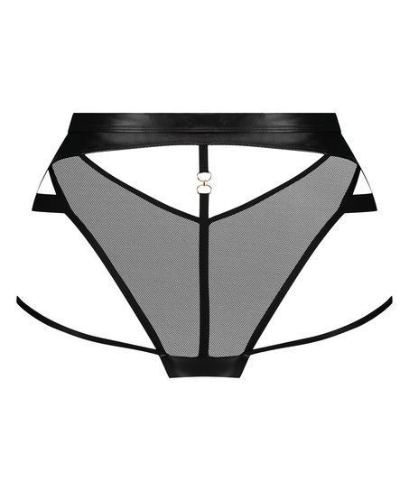 Slip brésilien jambe haute Faye, Noir