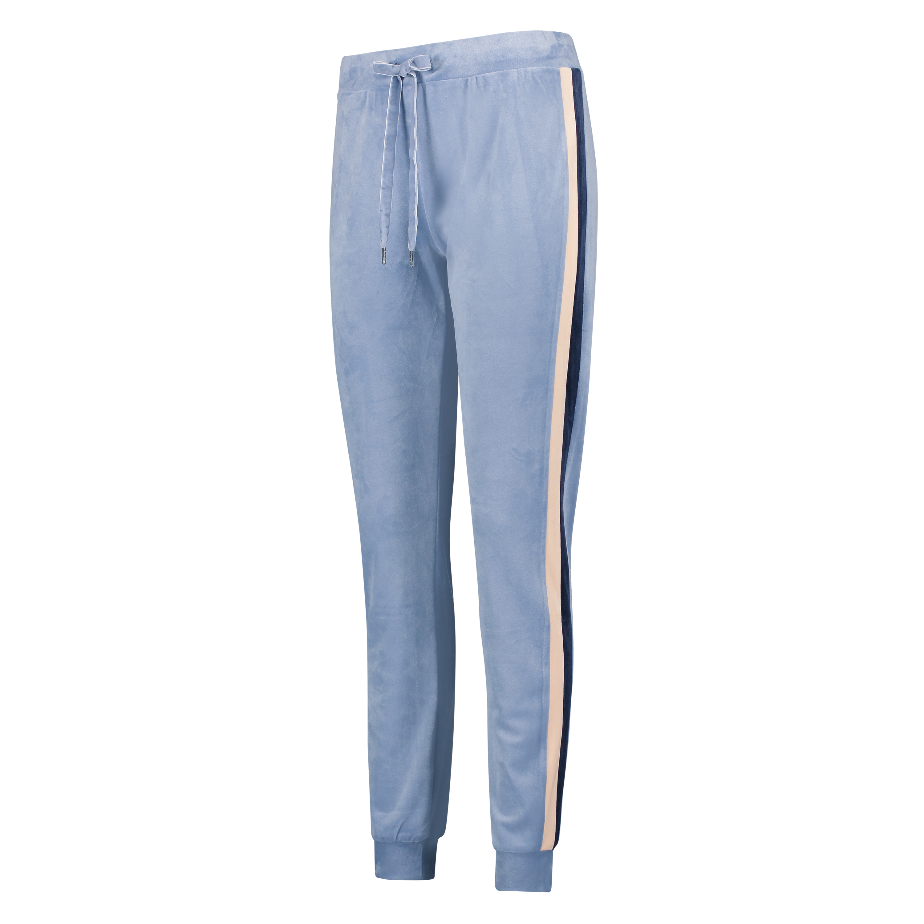 Joggingbroek Velours Stripe, Blauw, main