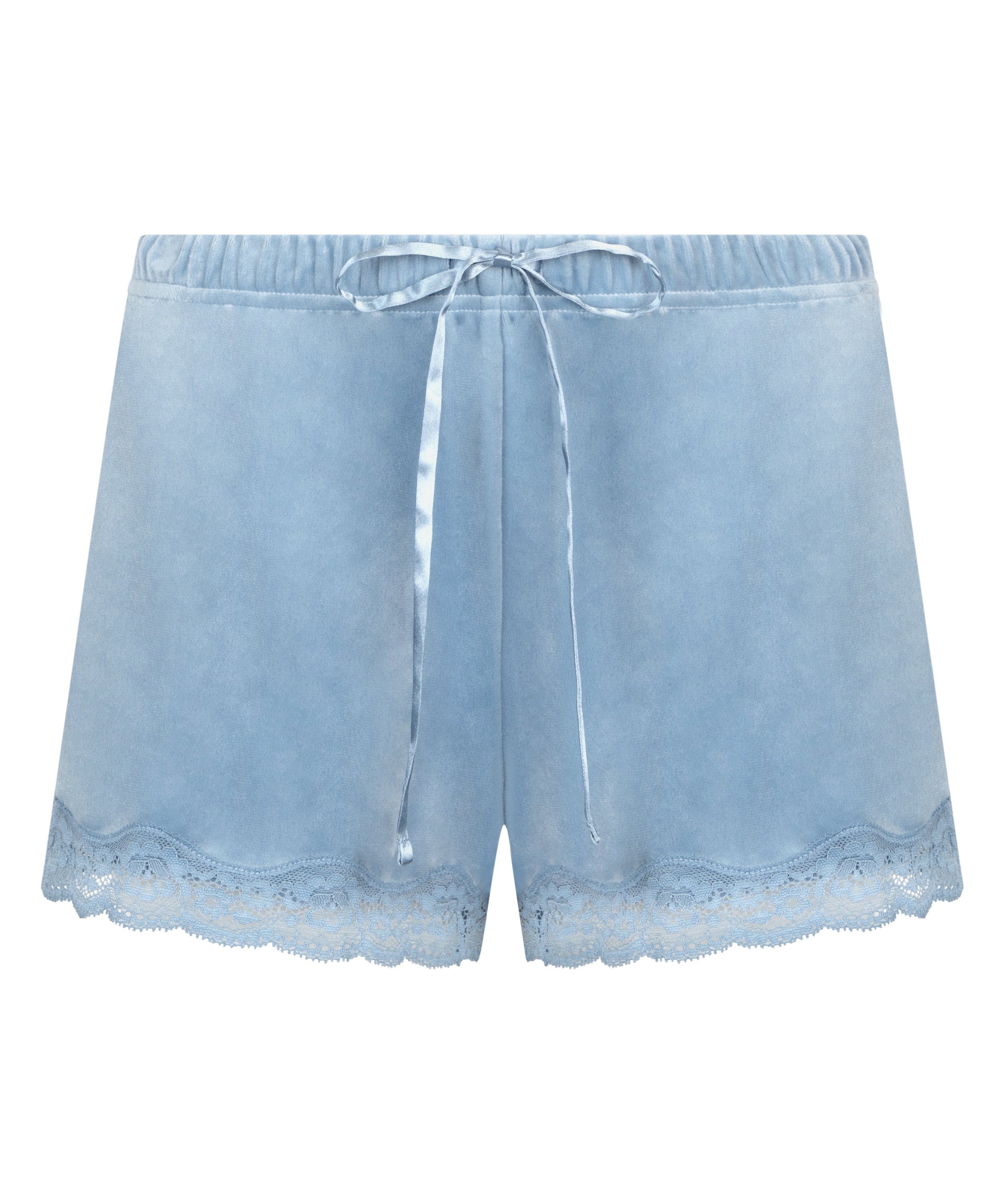 Short velours dentelle, Bleu, main