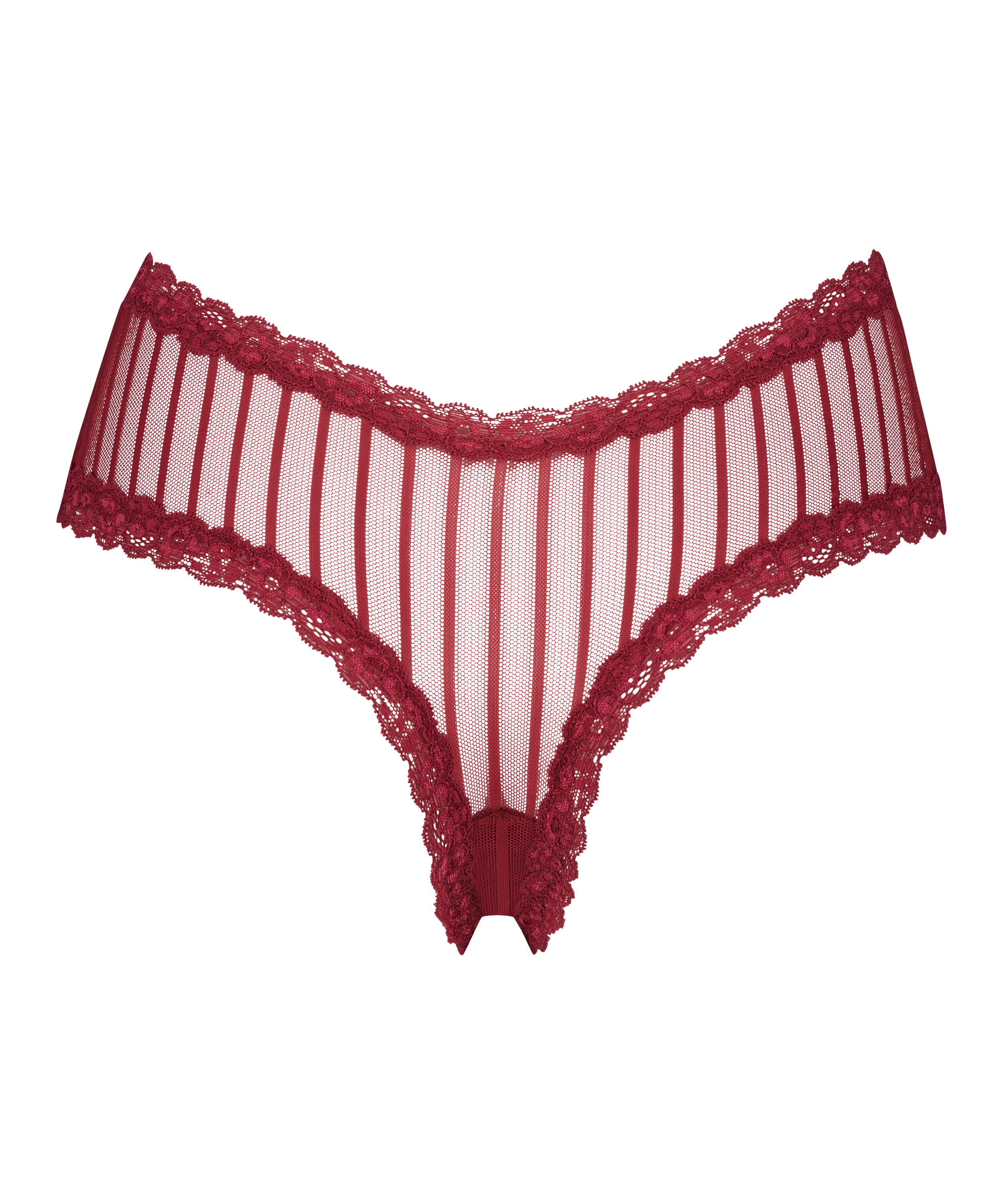 Slip br&eacute;silien V-shape mesh, Rouge, main