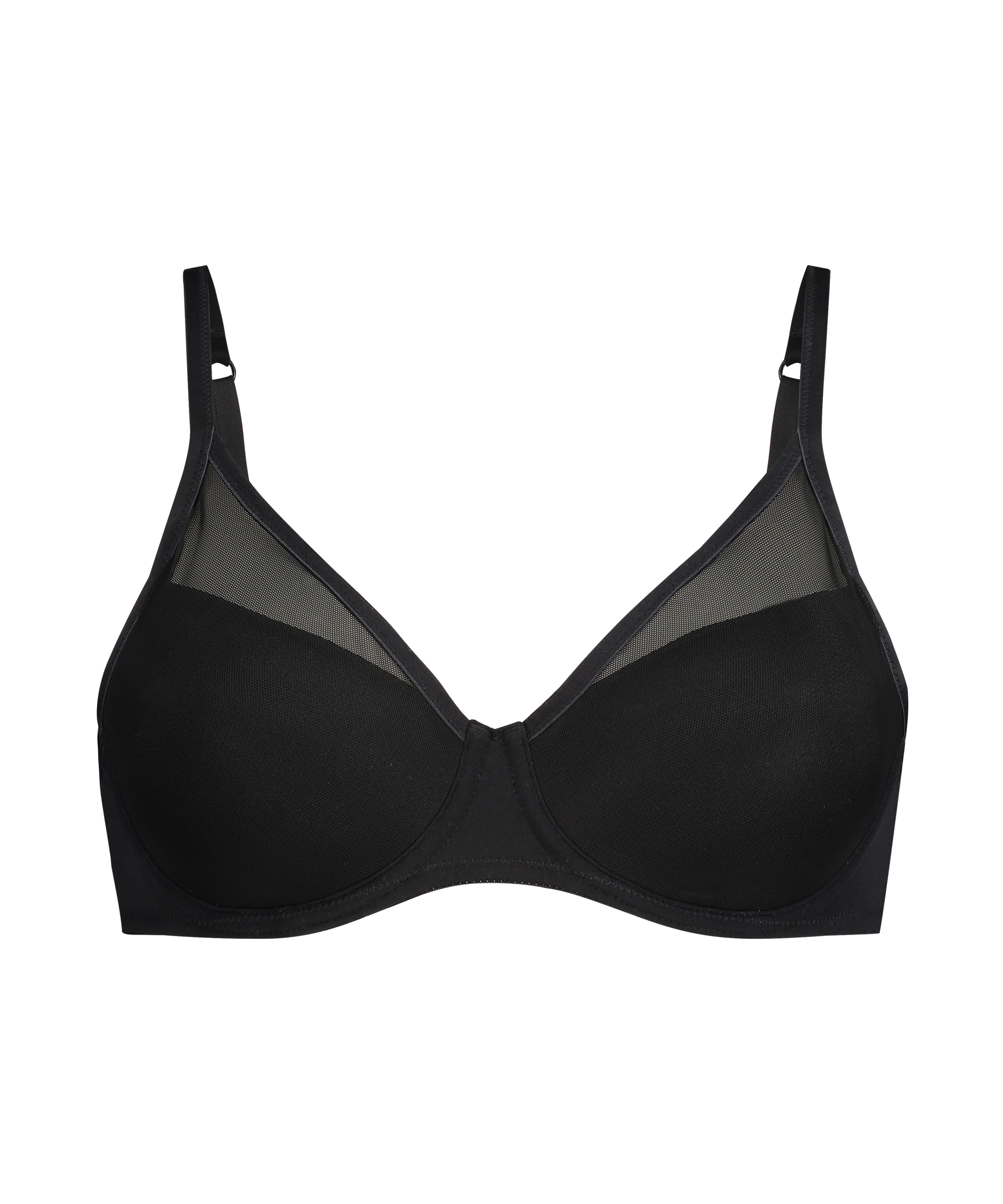 Soutien-gorge &agrave; armatures pr&eacute;form&eacute; en maille, Noir, main