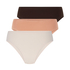 Lot de 3 slips br&eacute;siliens invisibles, Brun