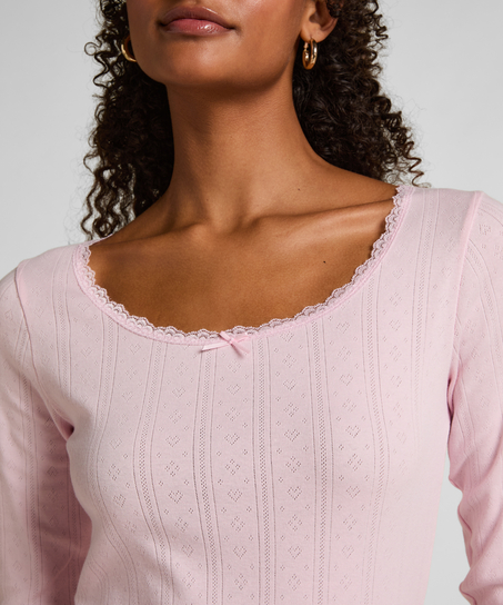 Pyjamatop Pointelle, Roze