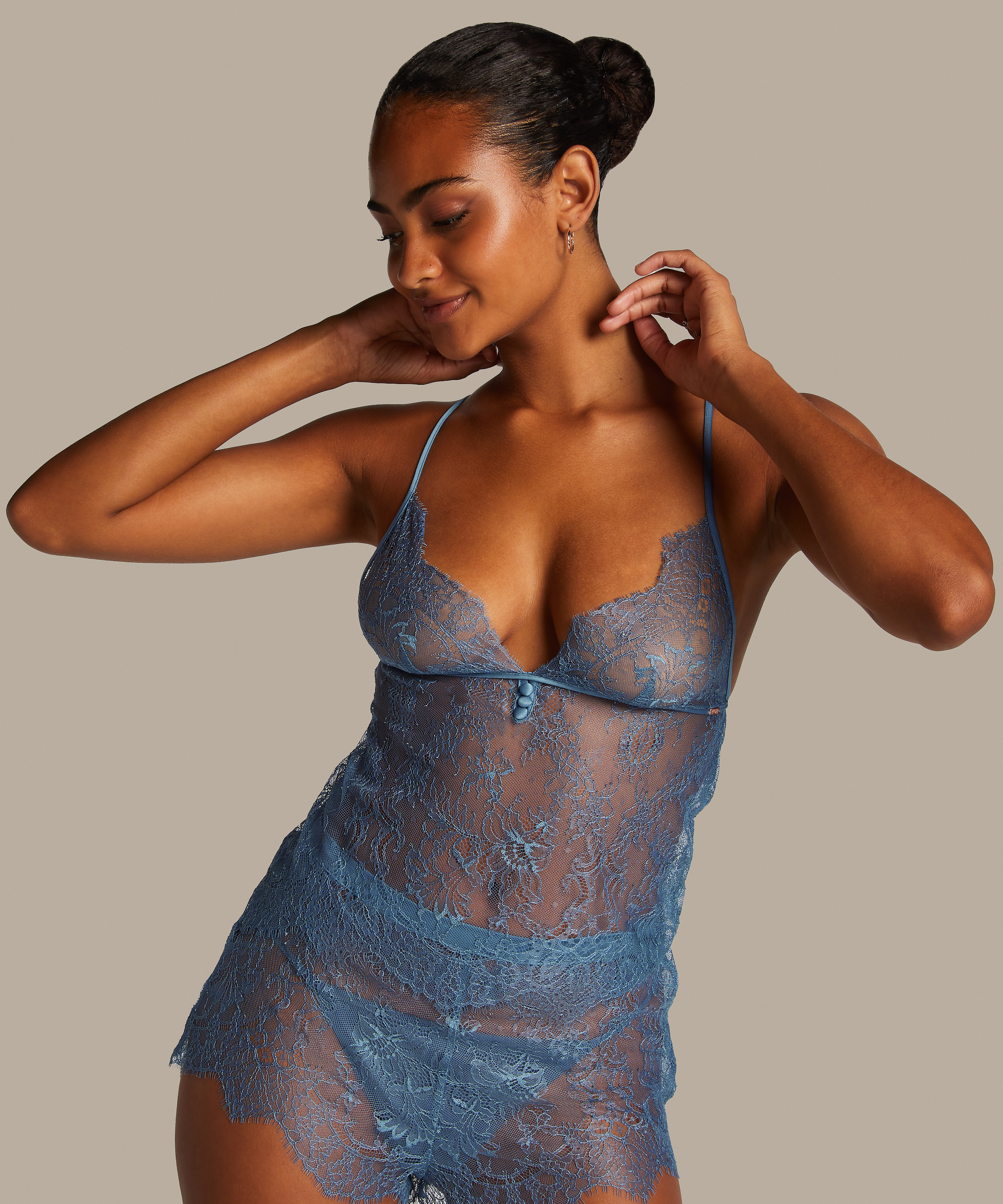 Cami Lace Delphine, Blauw, main