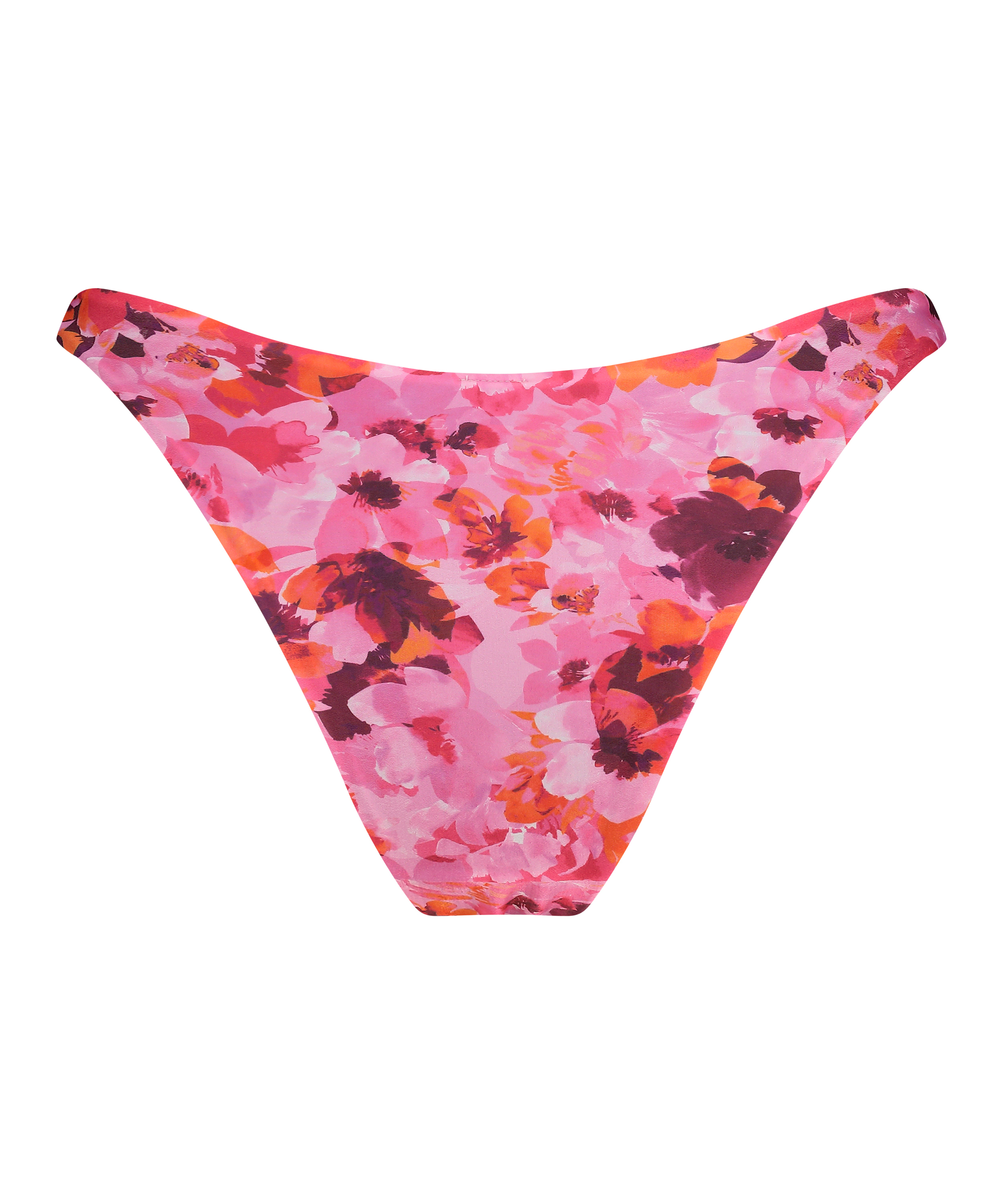Slip de Bikini Échancrés Floral, Rose, main