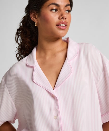 Veste de pyjama à manches courtes, Rose