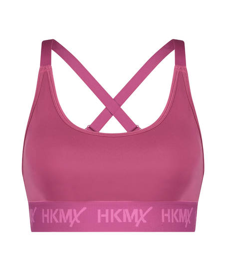 HKMX sport bh The Crop Logo Level 1, Roze