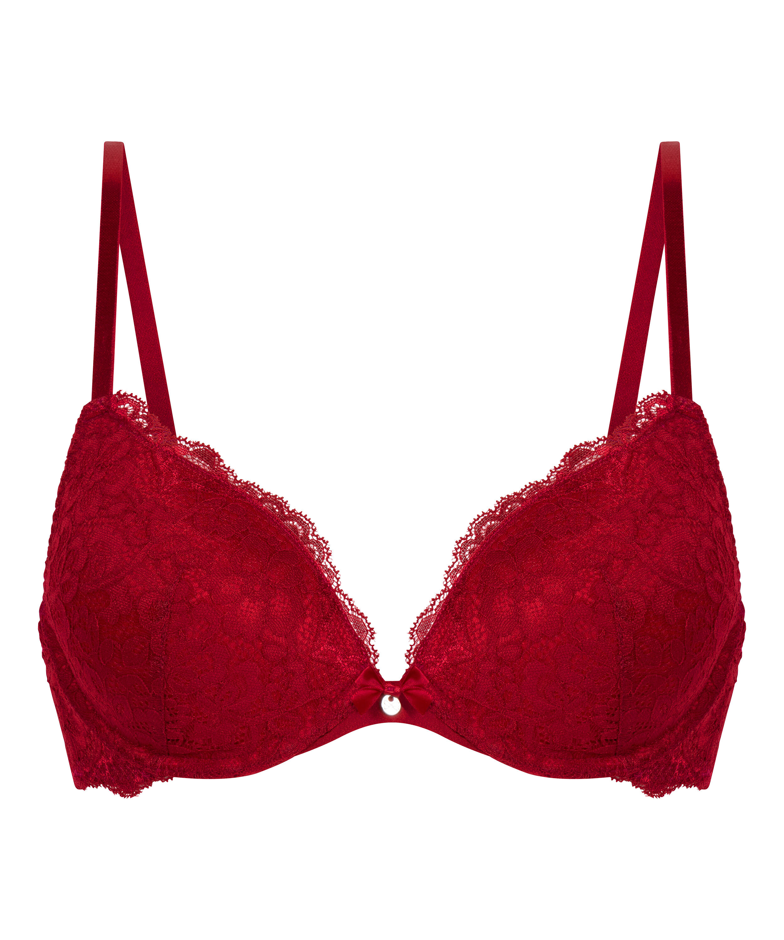 Voorgevormde push-up beugel bh Marine, Rood