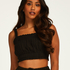 Crop top Ruched, Zwart