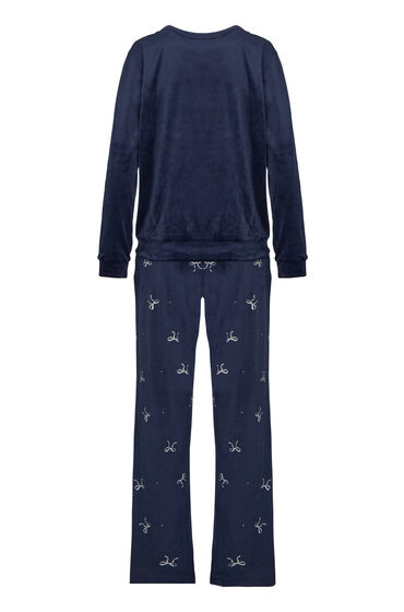 Hunkemöller Pyjama Set Velours Blauw, foto 2