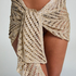 Strandpareo met pailletten, Beige