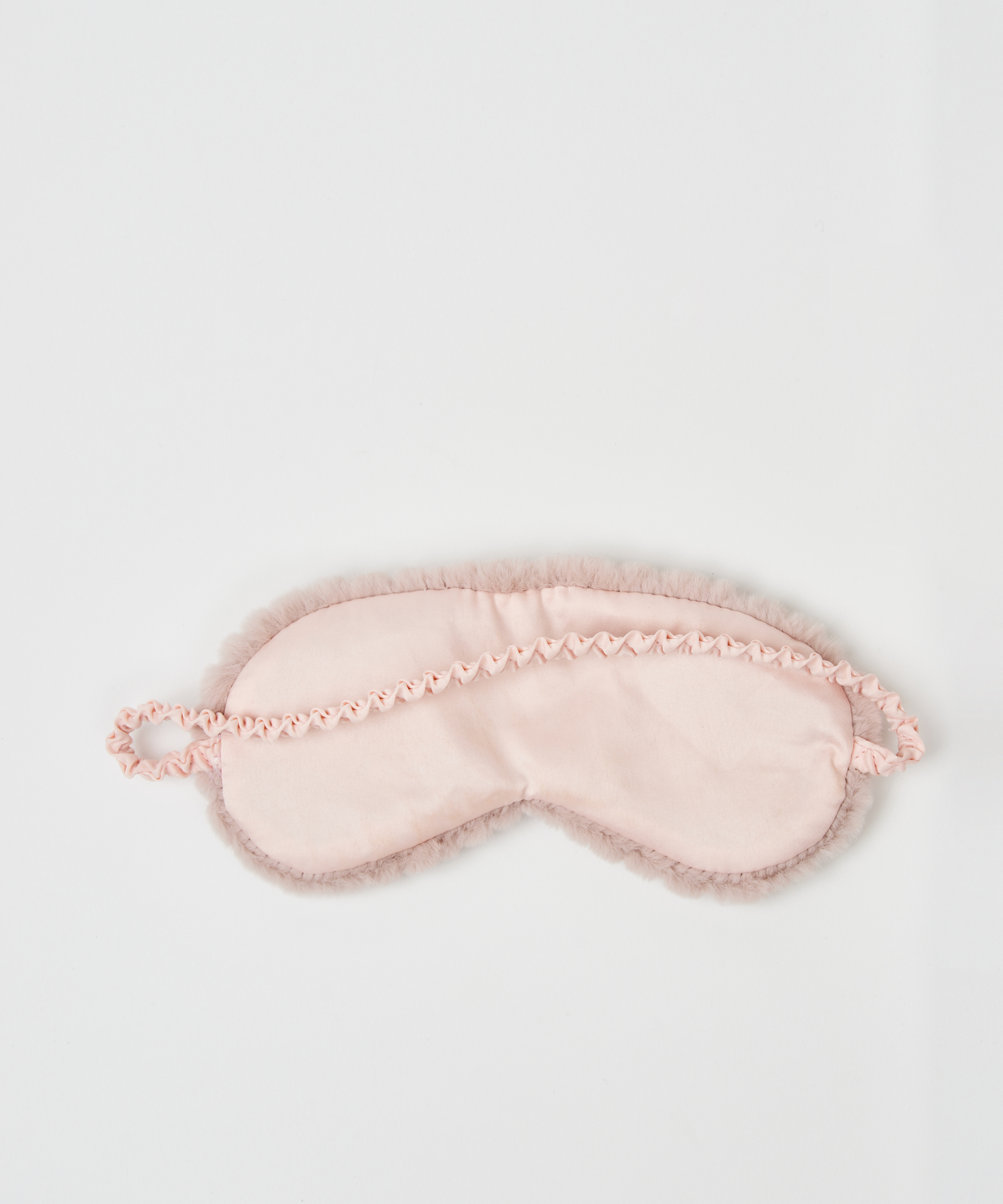 Masque de nuit fausse fourrure, Gris, main