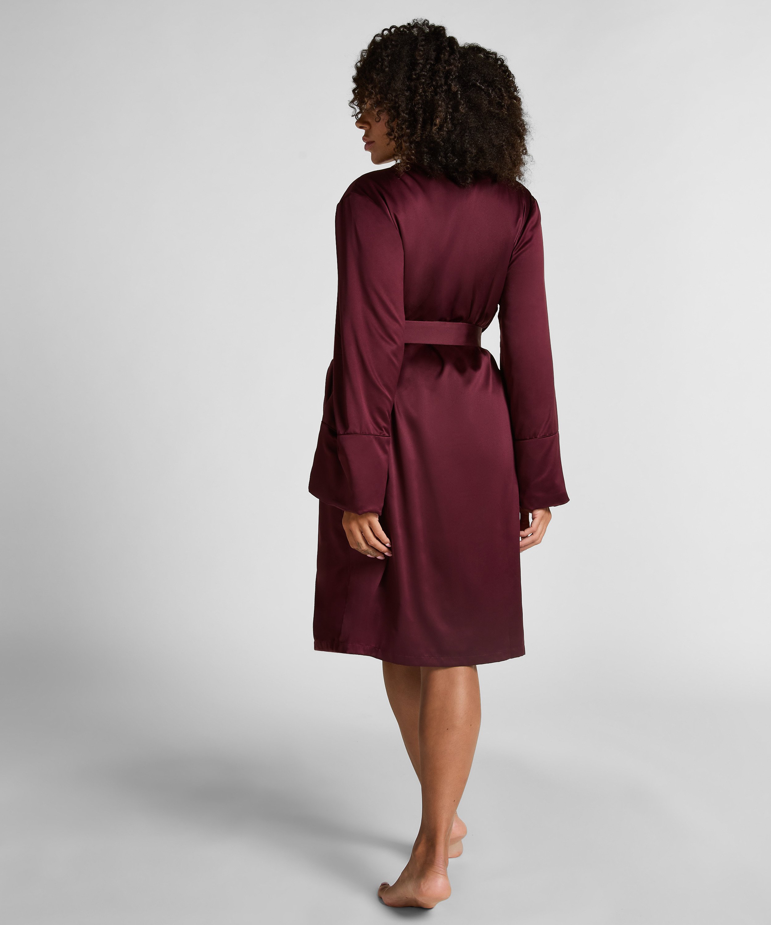 Badjas Satin Fleece, Paars, main