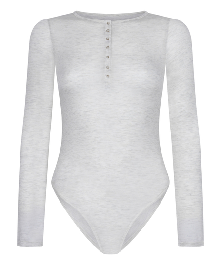 super soft Body haut avec cachemire, Gris