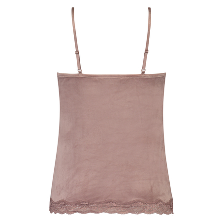 Camisole velours Dentelle, Rose