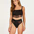 Korset top van mesh Love Me, Zwart