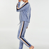 Joggingbroek Velours Stripe, Blauw