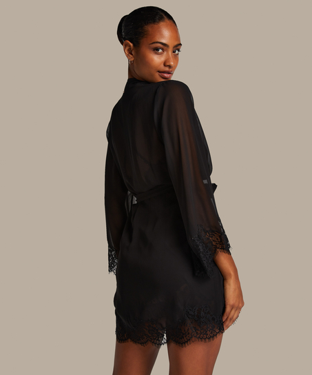 Kimono Satin, Zwart