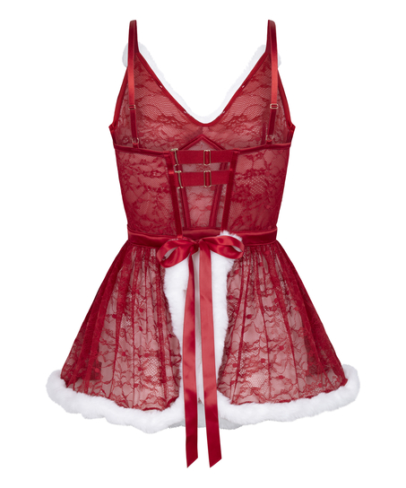Beugel slipdress Sexy Santa, Rood