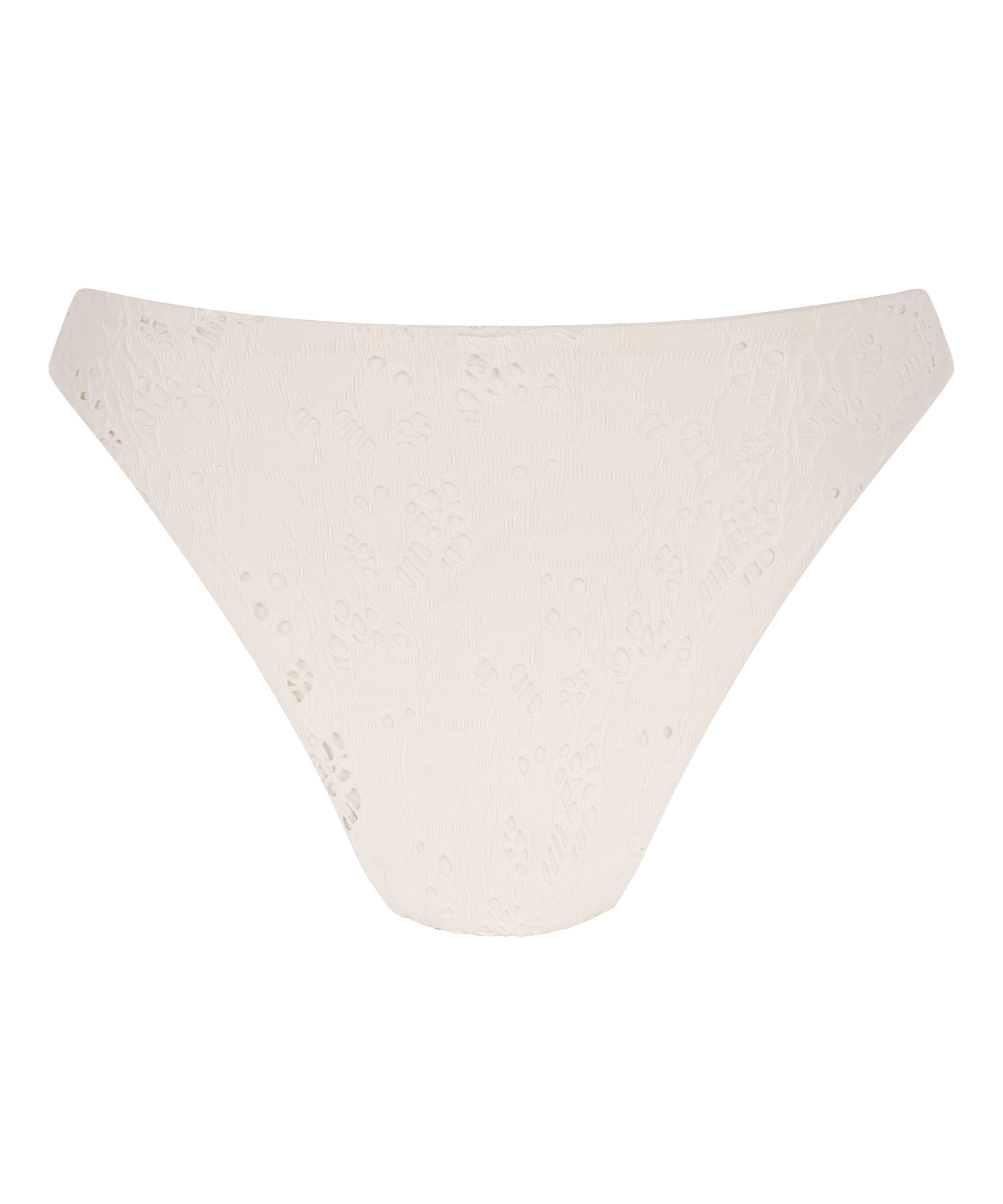 Gehaakt hoog uitgesneden bikinibroekje, Wit, main