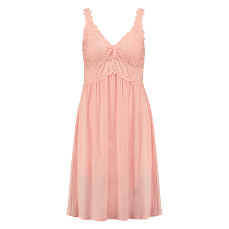 Slipdress Modal lace, Roze