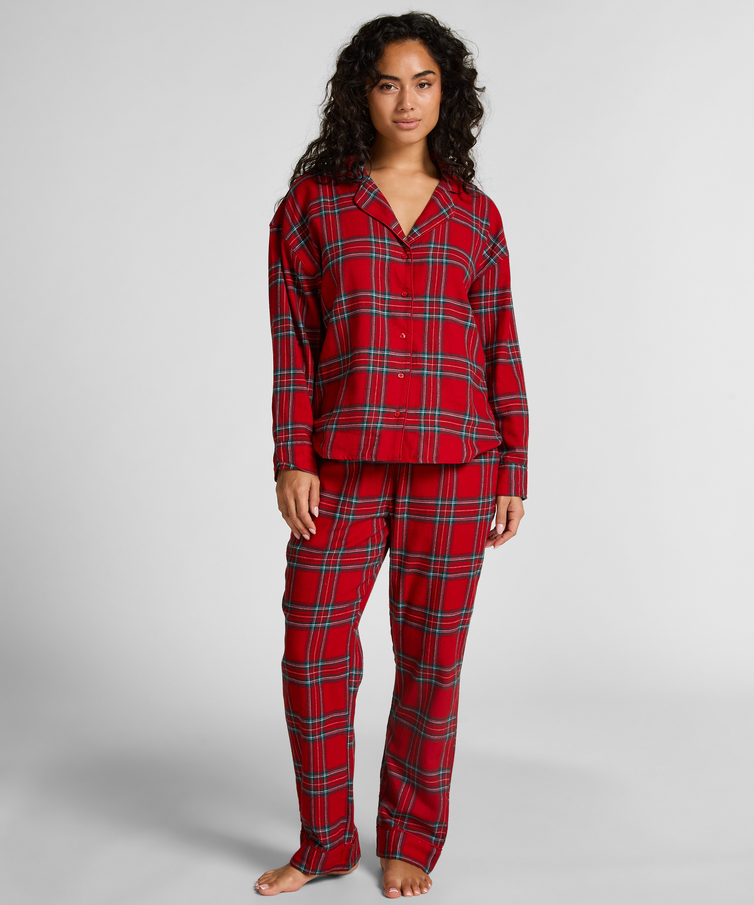 Pyjamatop Flannel, Rood, main