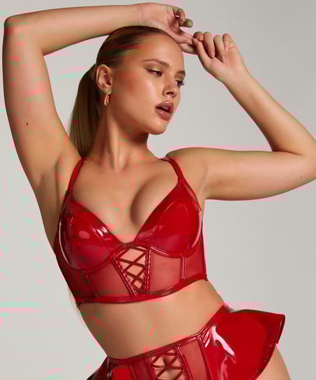 Voorgevormde longline beugel bh Wilde, Rood