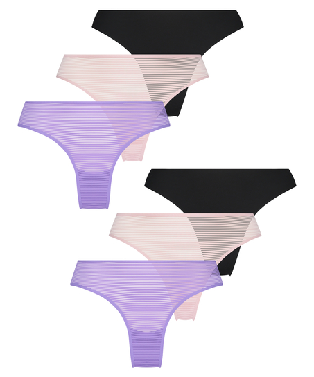 Lot de 6 slips brésiliens Invisibles, Vert