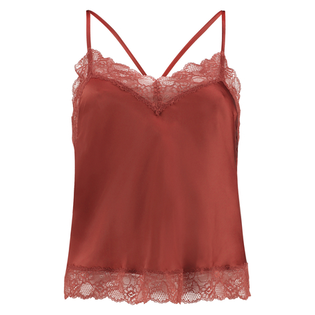 Cami top Satin Lace, Rood