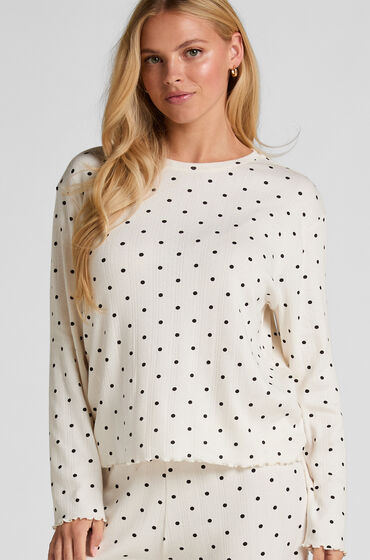 Hunkemöller Pyjama Top Loose Pointelle Wit