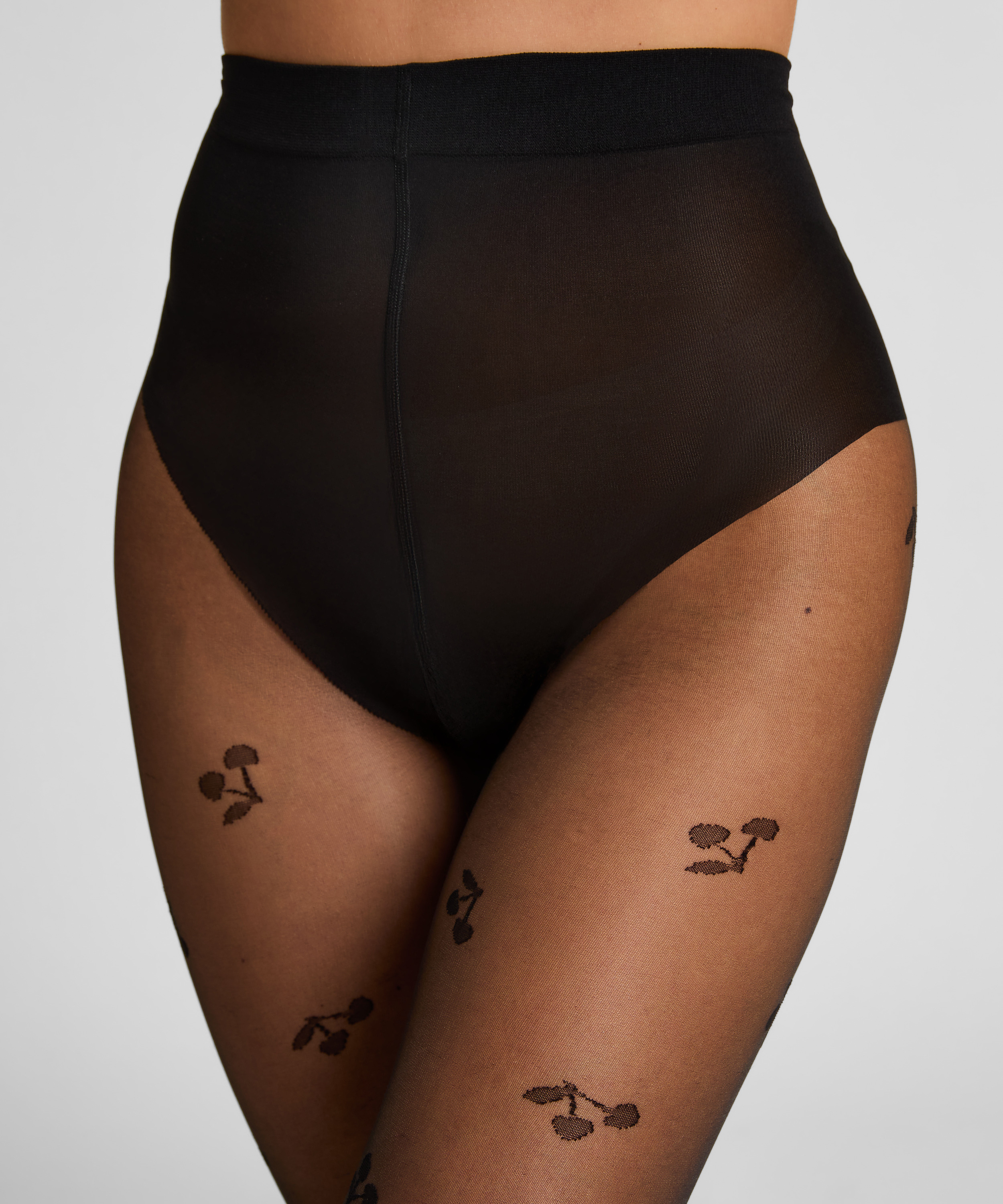Panty 15DEN print, Zwart, main