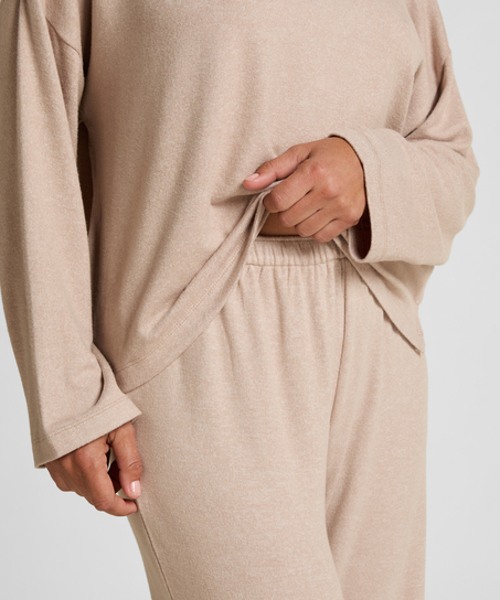 Broek Brushed Jersey, Beige