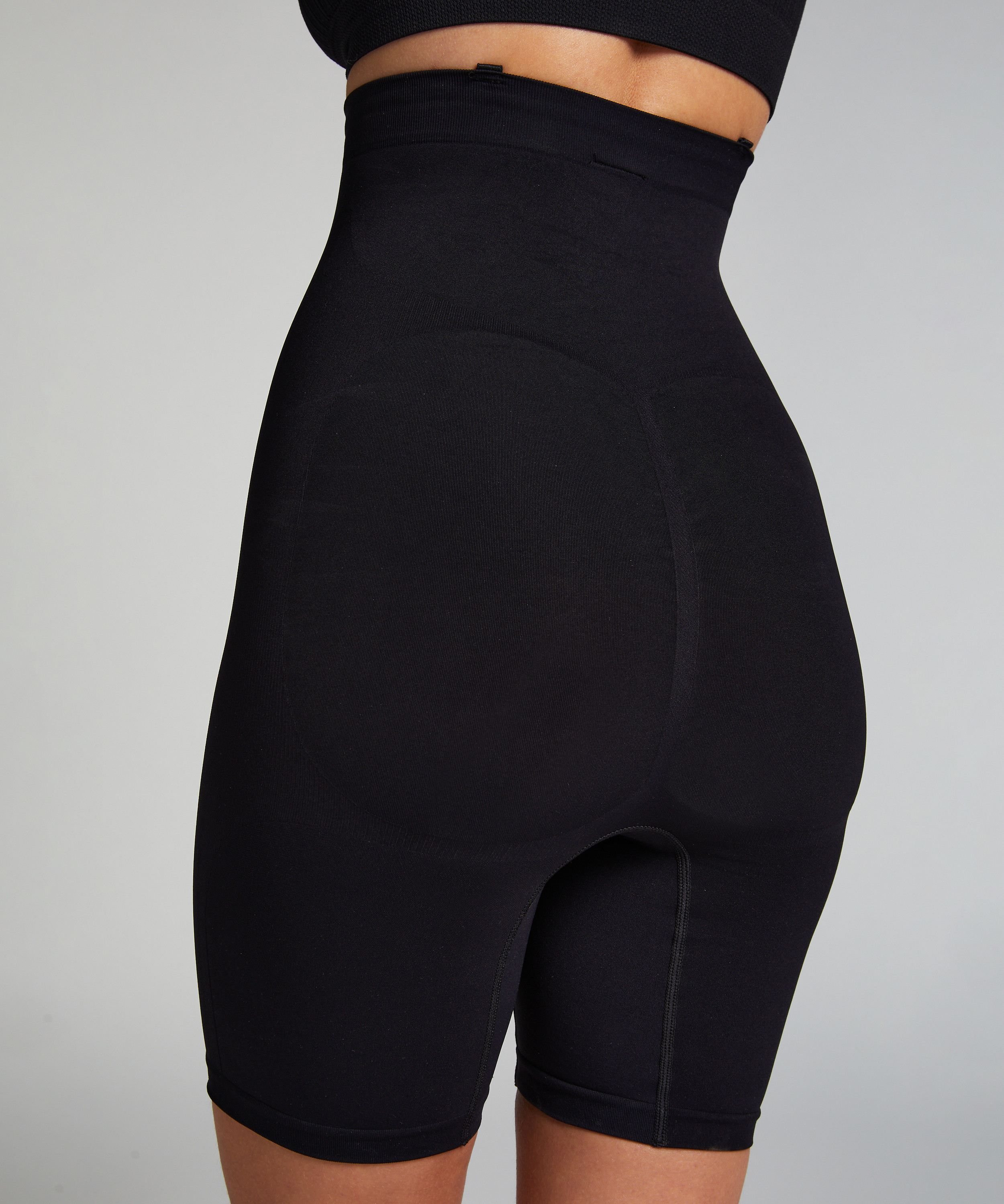 Naadloze corrigerende Thigh Slimmer, Zwart, main