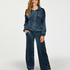 Pyjamabroek velours, Blauw