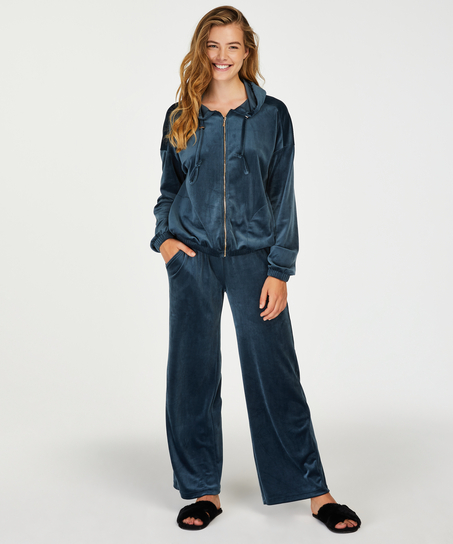 Pyjamabroek velours, Blauw