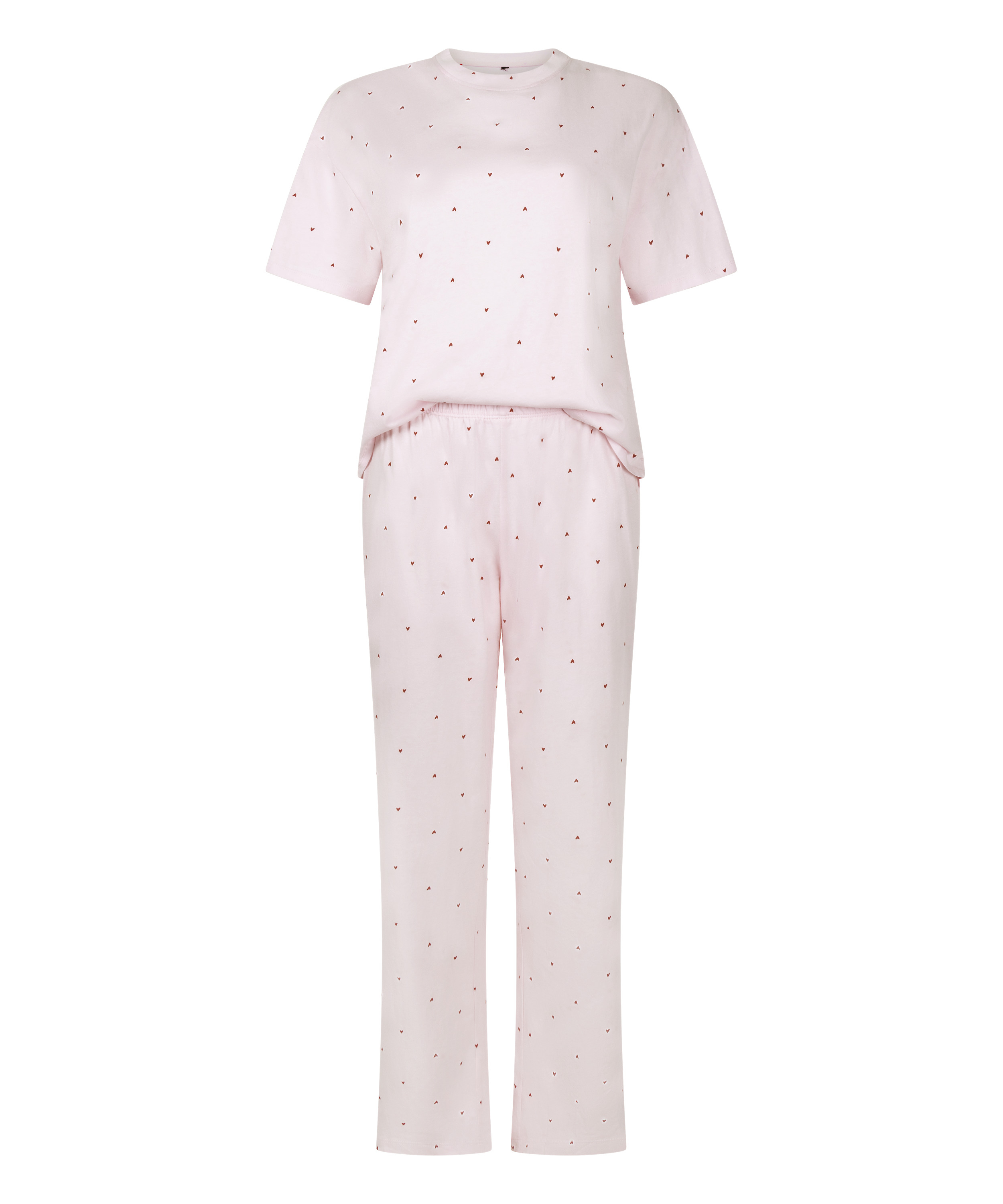 Pyjama Set Katoen Print, Roze, main