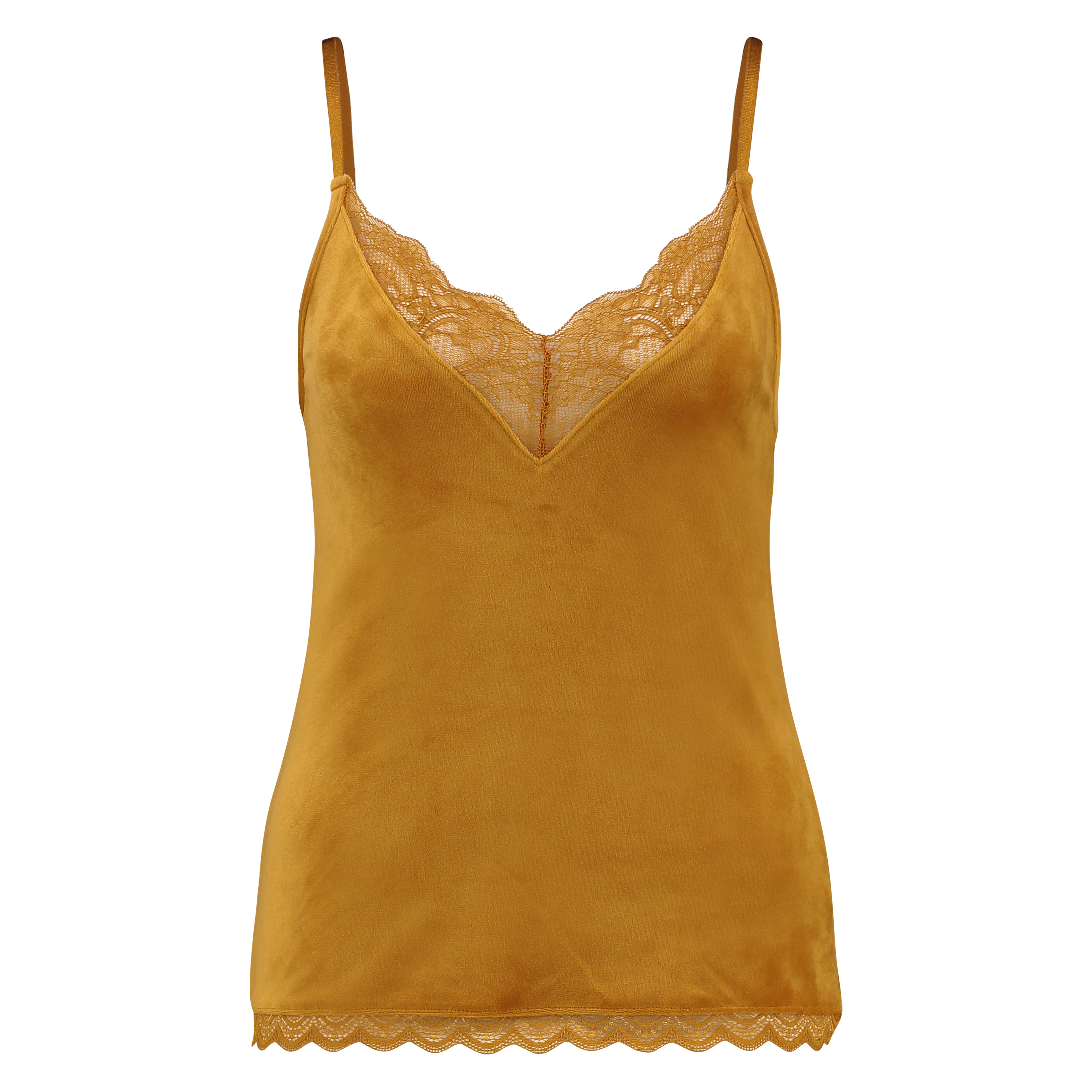 Top Velours Lace, Jaune, main