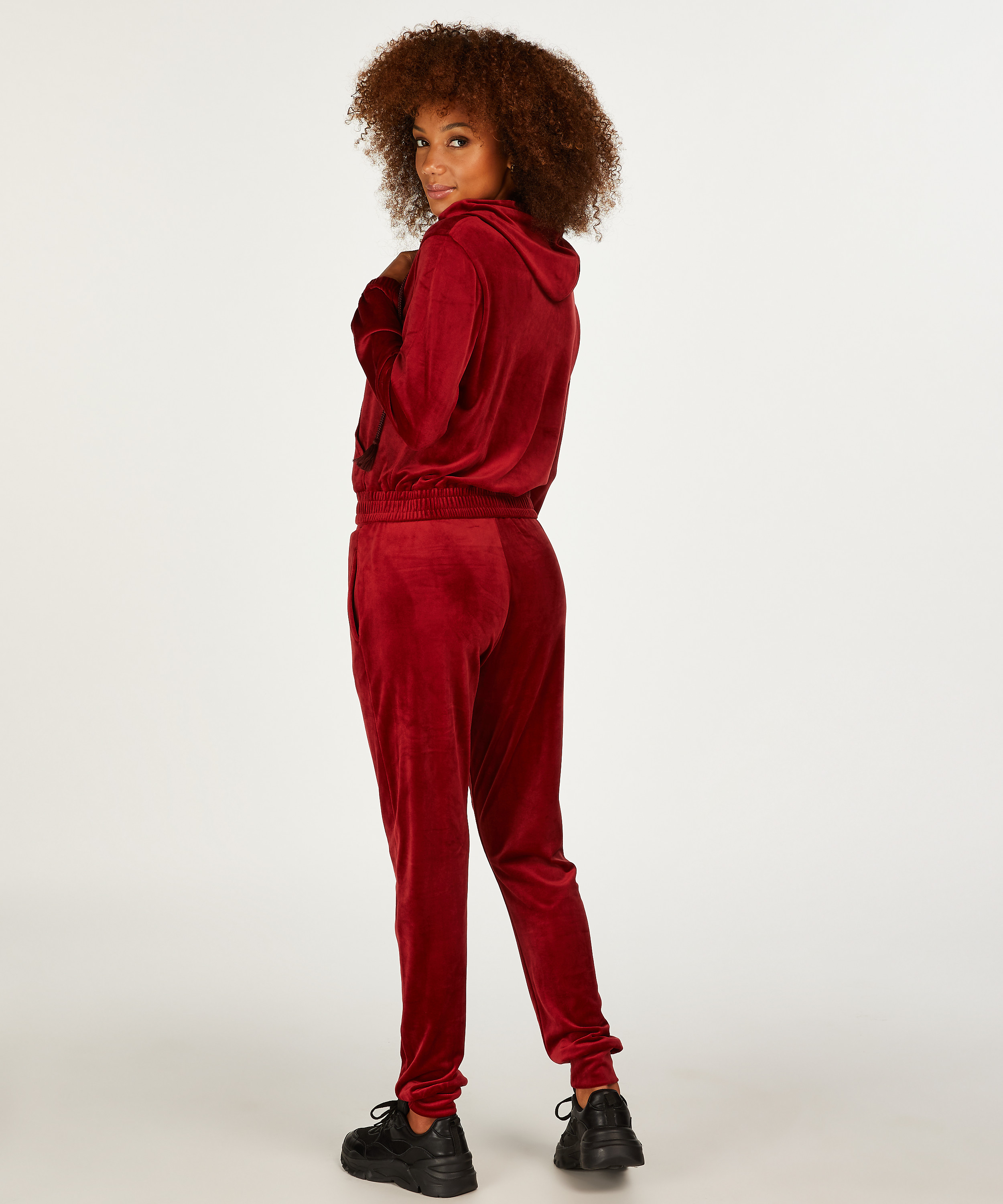 Joggingbroek Velours, Rood, main