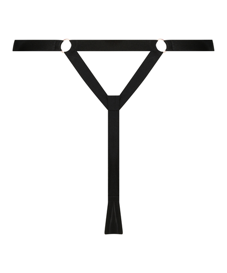 Hoog uitgesneden string Tara, Zwart