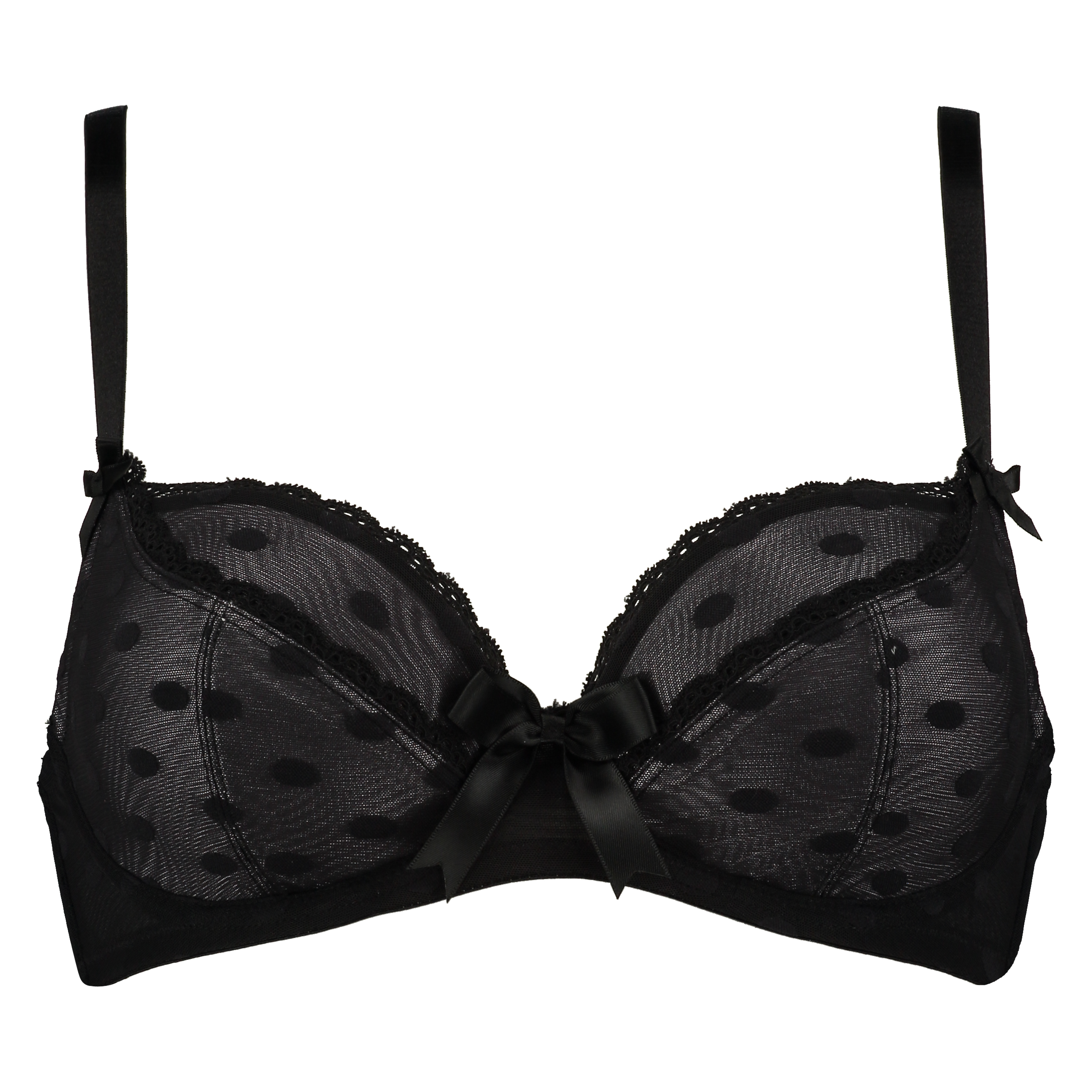 Non-padded underwired bra Elle, Noir, main