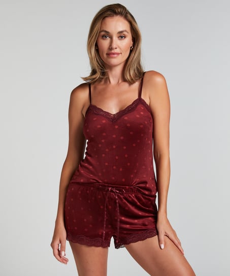 Short velours dentelle, Pourpre