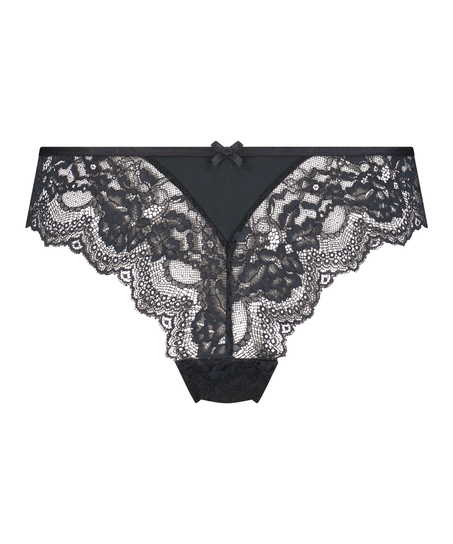 Slip br&eacute;silien jambes hautes Dora, Noir