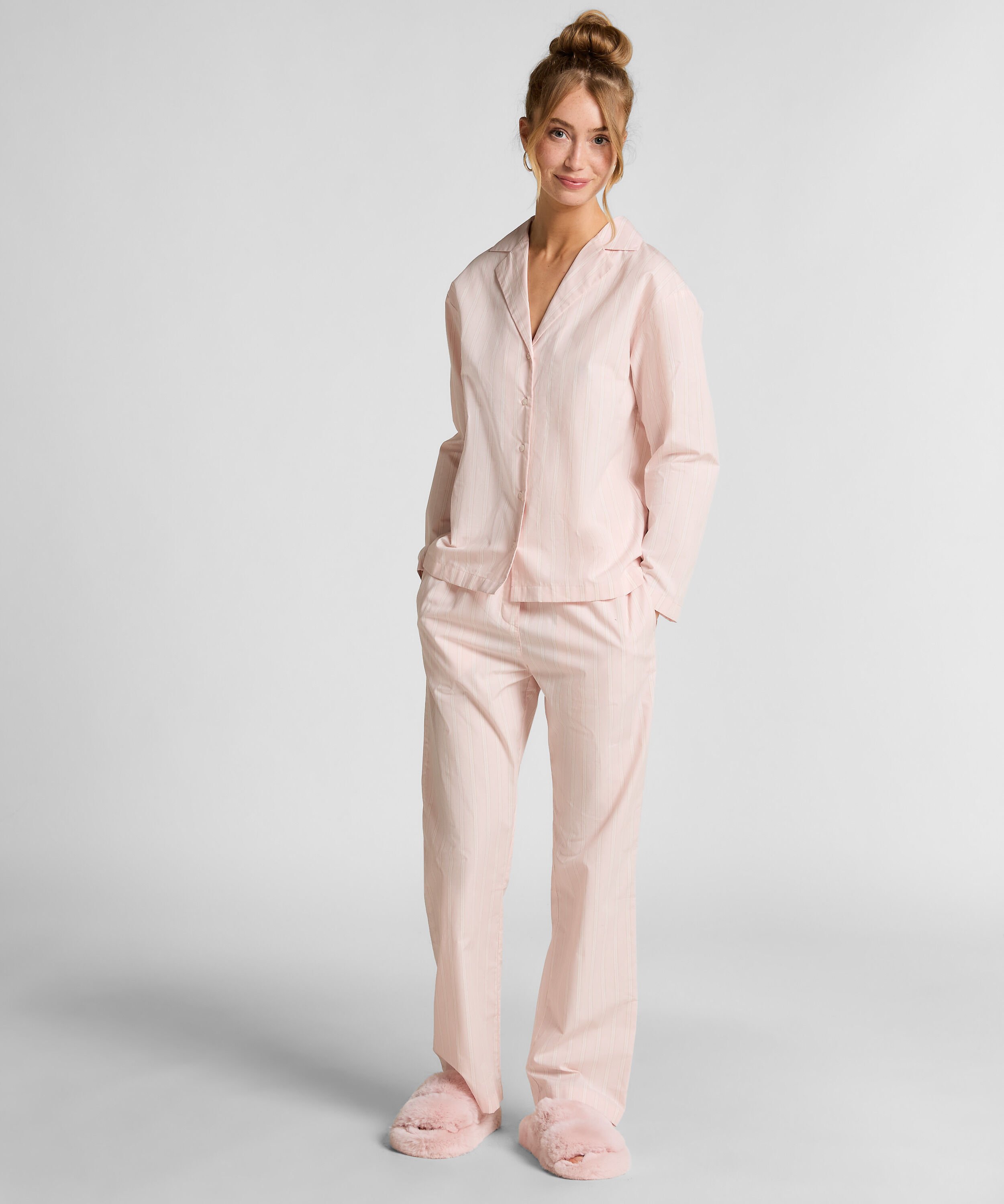 Pyjamabroek Katoen Poplin, Roze