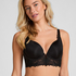 Soutien-gorge &agrave; armatures pr&eacute;form&eacute; push-up et longline Jemima, Noir