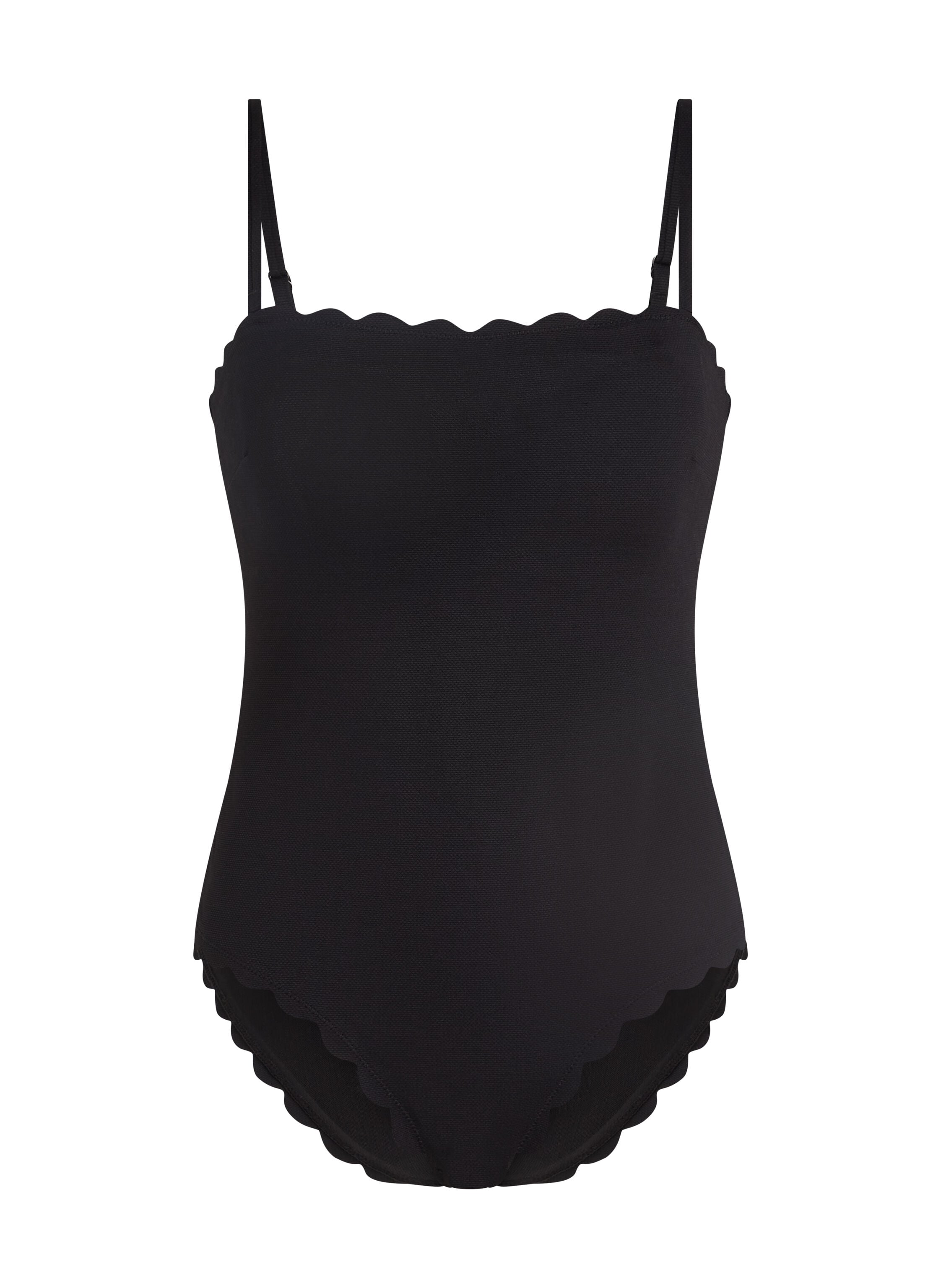 Badpak Bandeau Scallop, Zwart