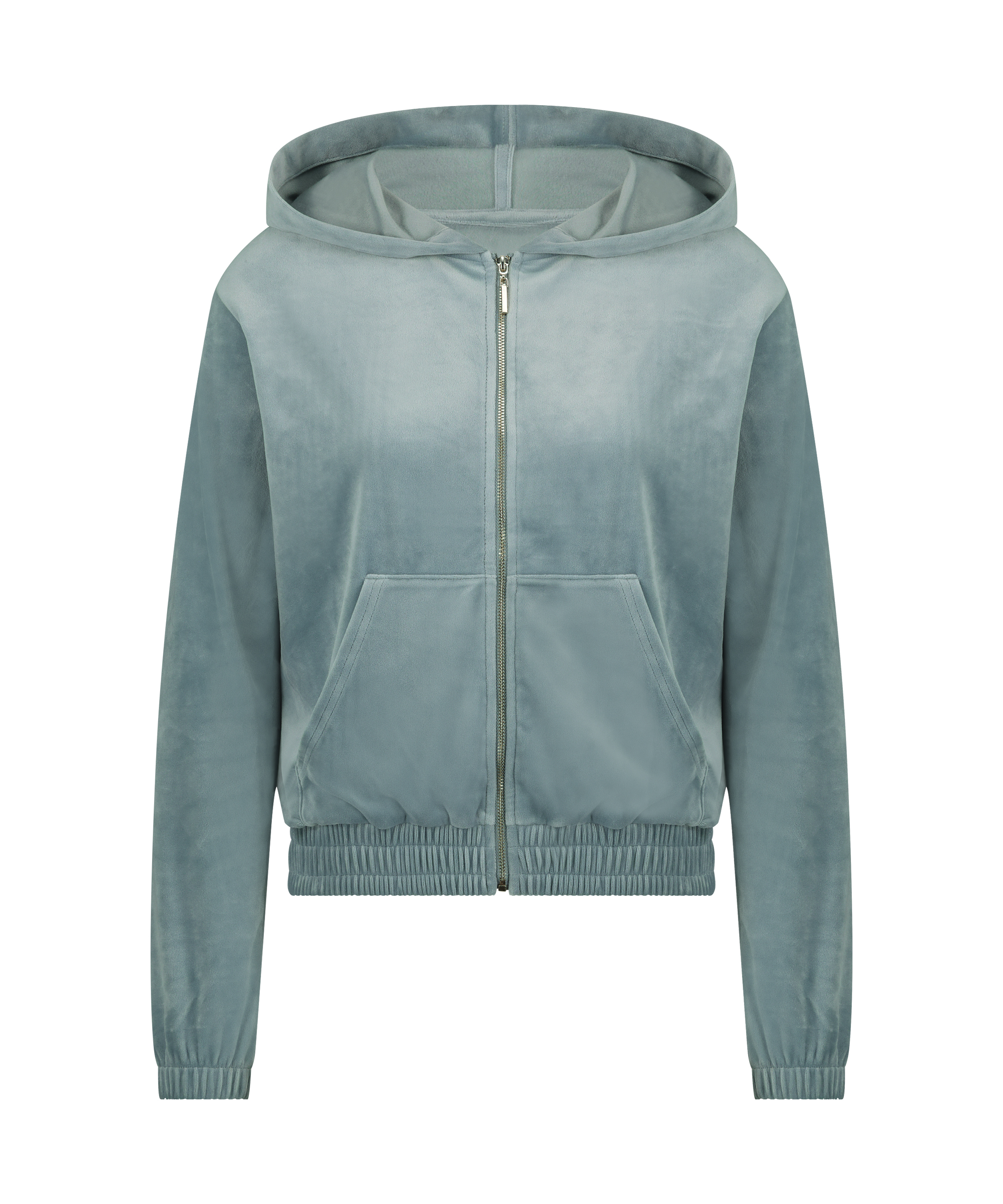 Hoodie jas Velours, Blauw, main