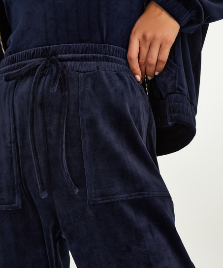 Joggingbroek Velours, Blauw