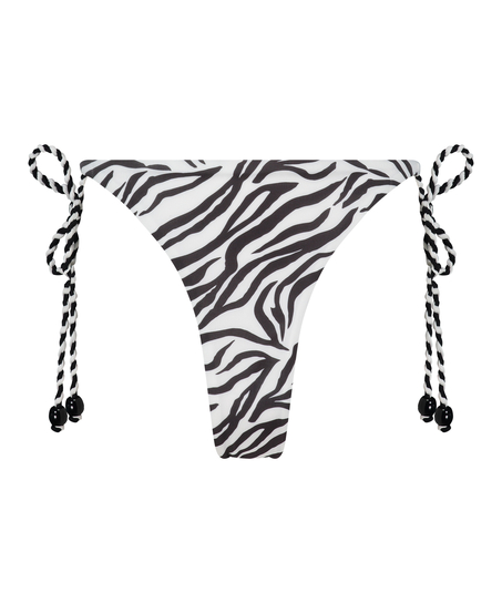 Cheeky Tanga Bikinibroekje Doha Zebra, Wit