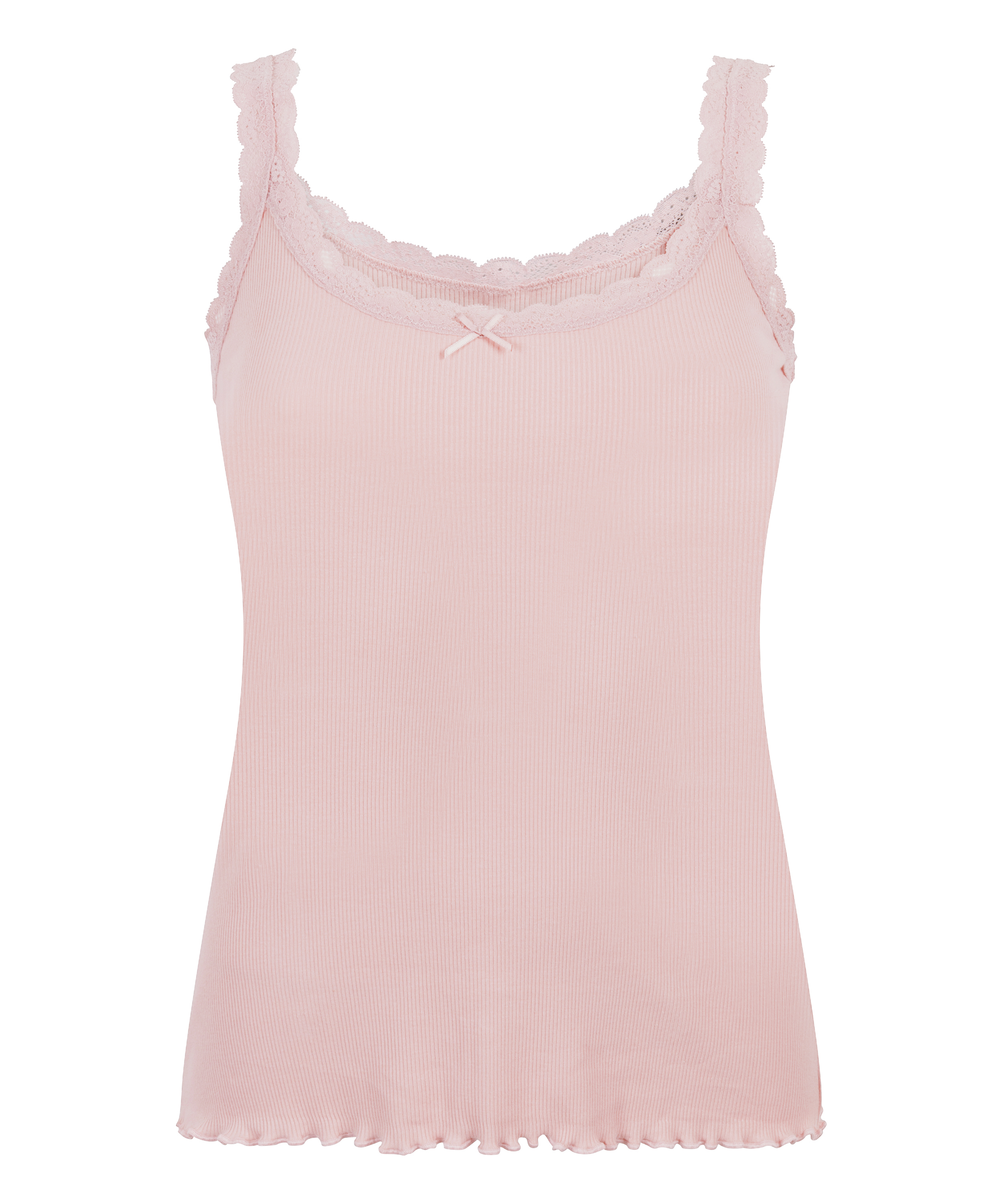 Cami Rib Lace, Roze, main